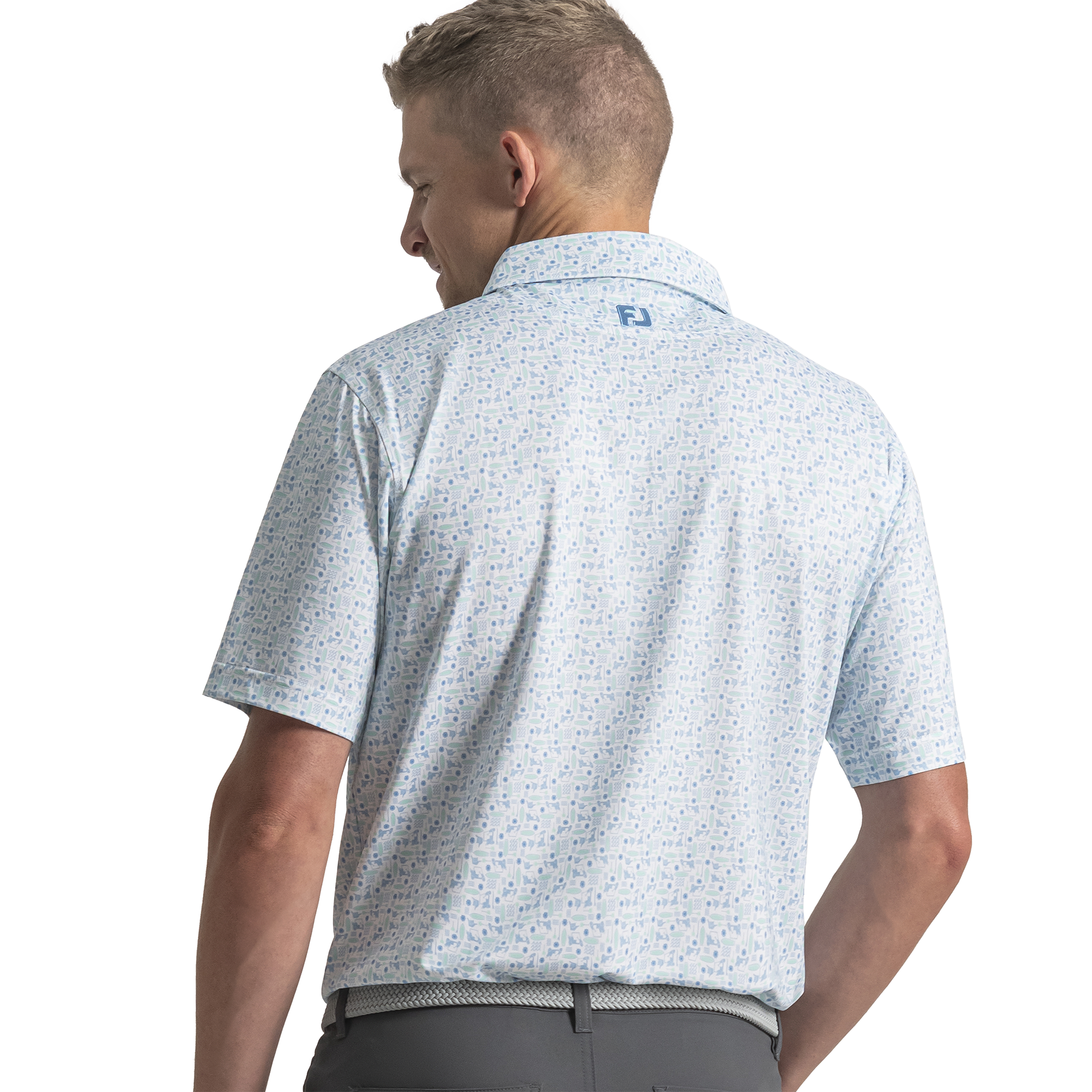 Surfs Up Print Lisle Self Collar