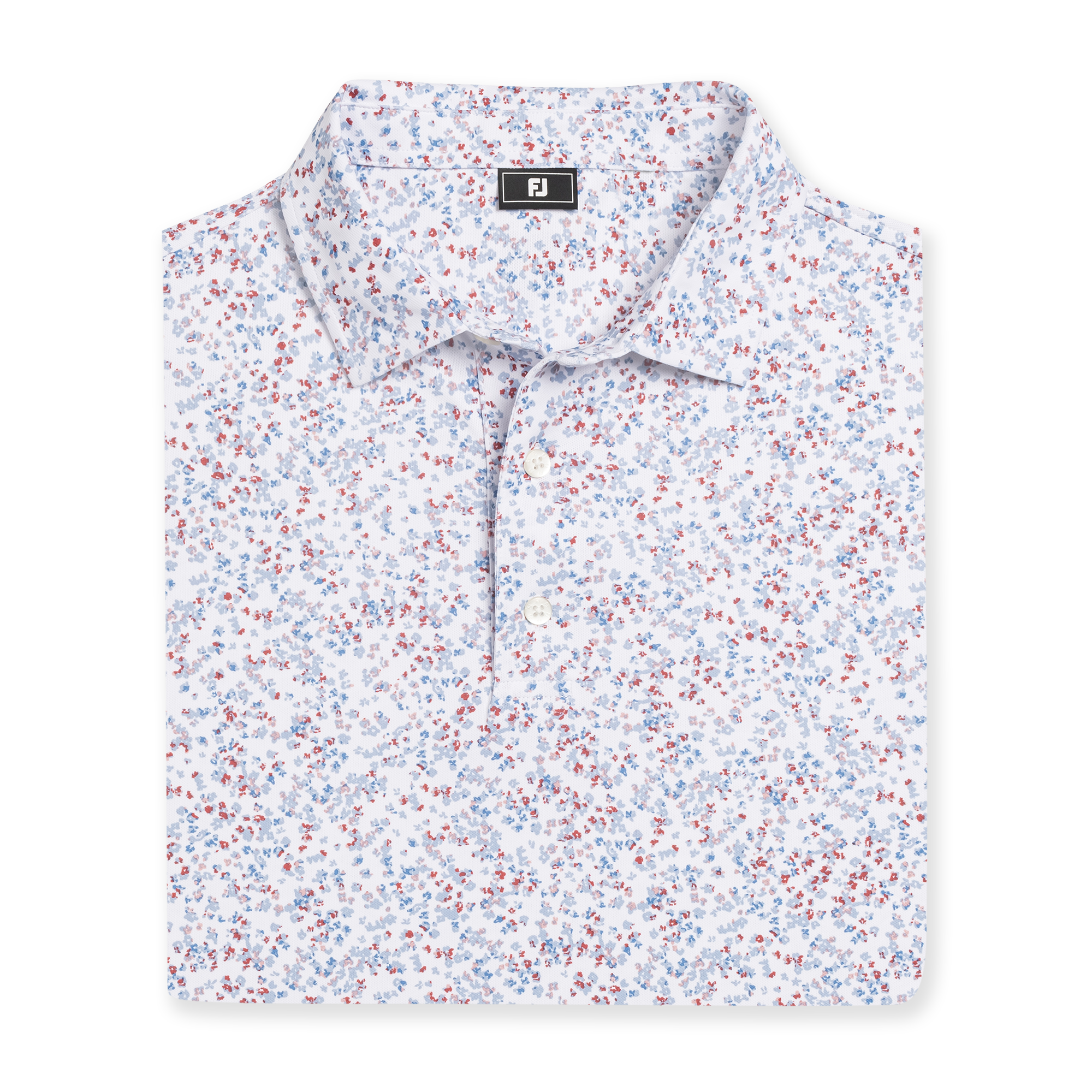 Watercolor Floral Print Pique Self Collar