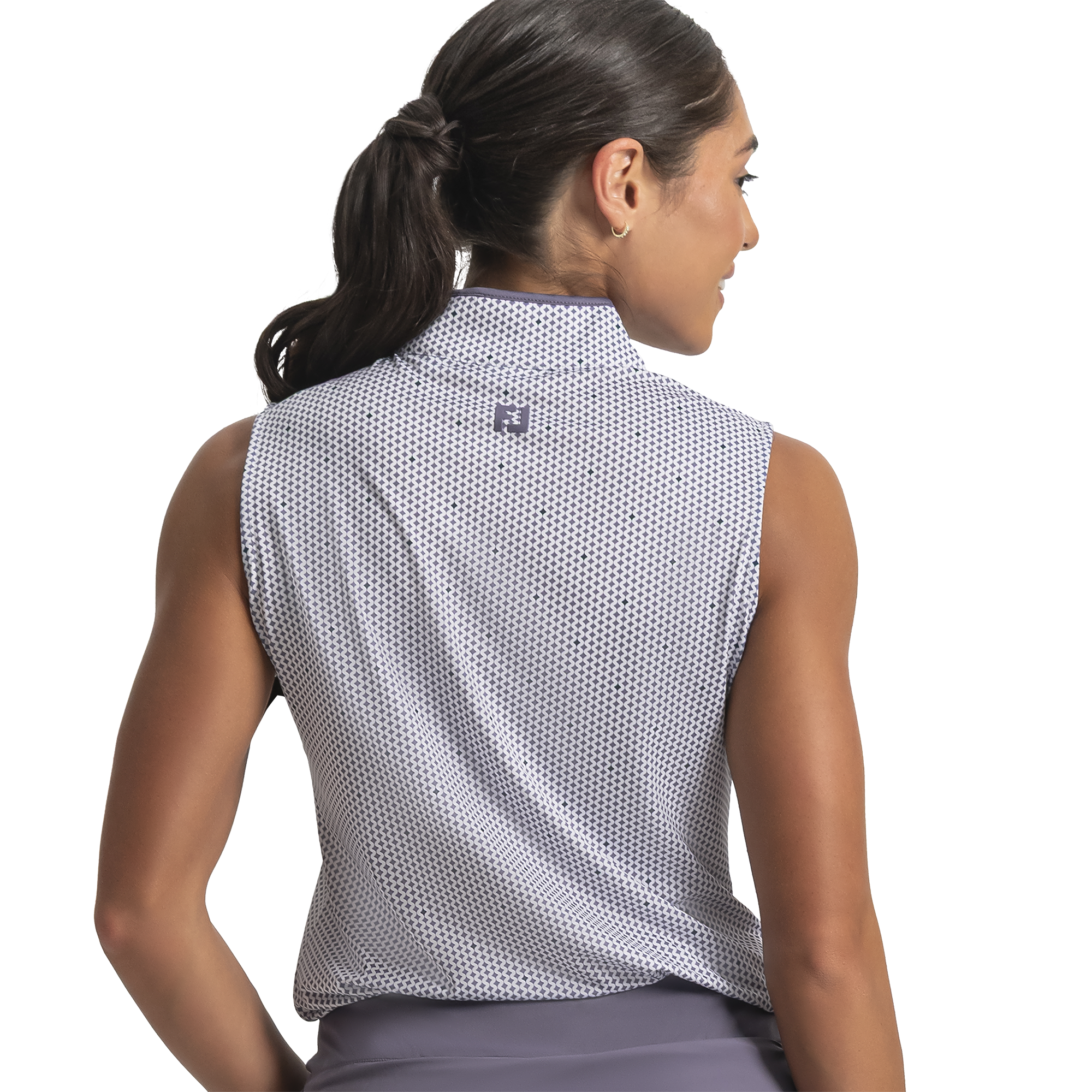 Short Sleeve Zip Front Printed