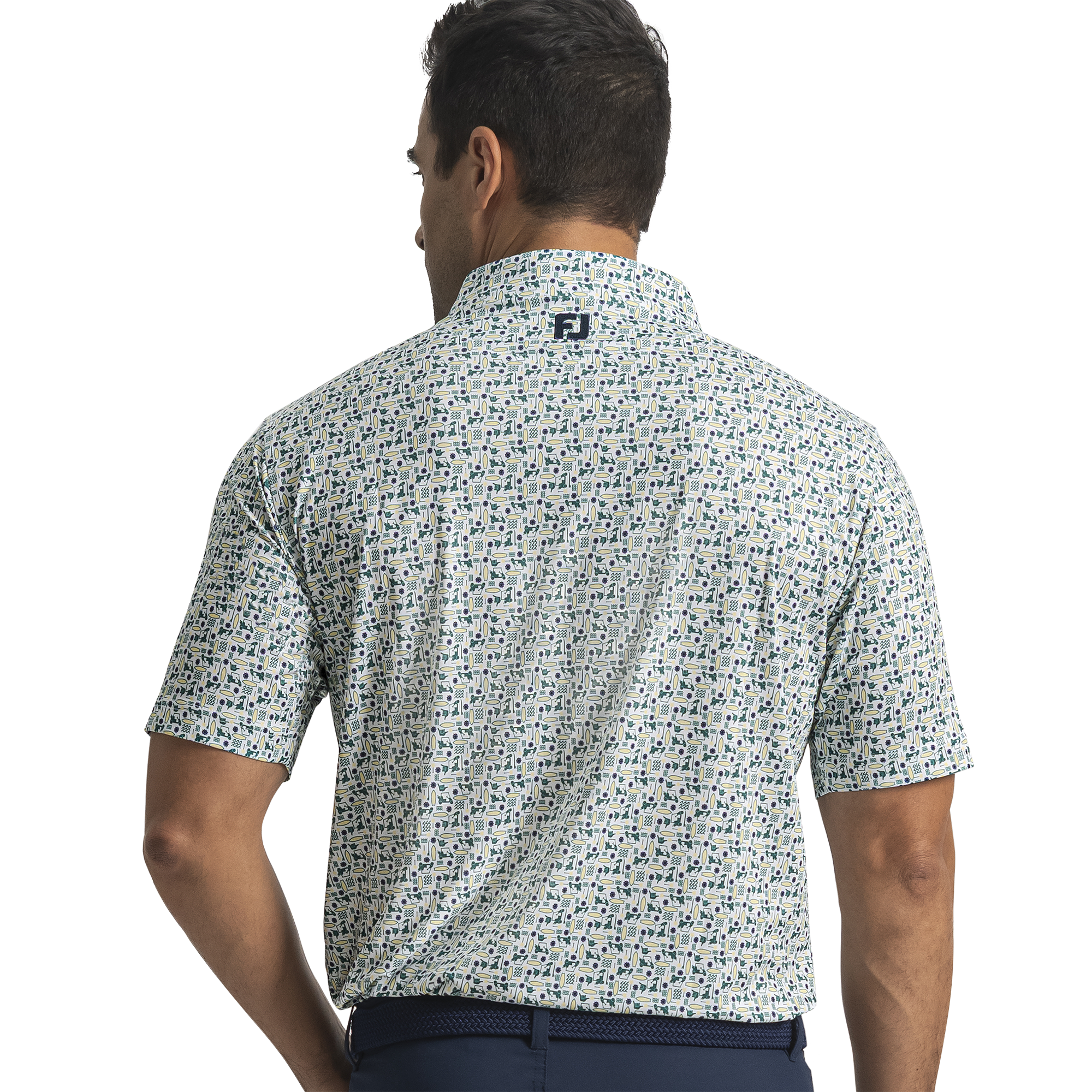 Surfs Up Print Lisle Self Collar