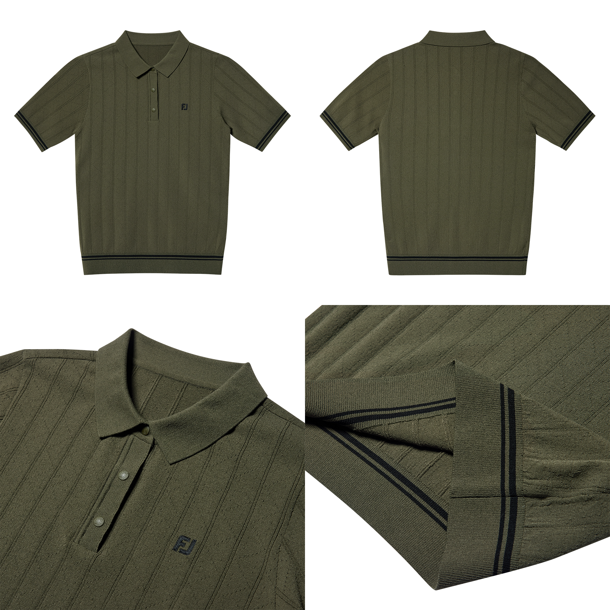 Cable Knit Polo Shirts Women