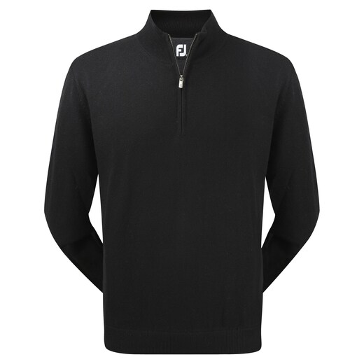 Lambswool Half Zip Lined Pullover-Previous Season Style