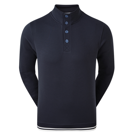 Jersey Fleece Backed Buttoned Collar Mid-Layer