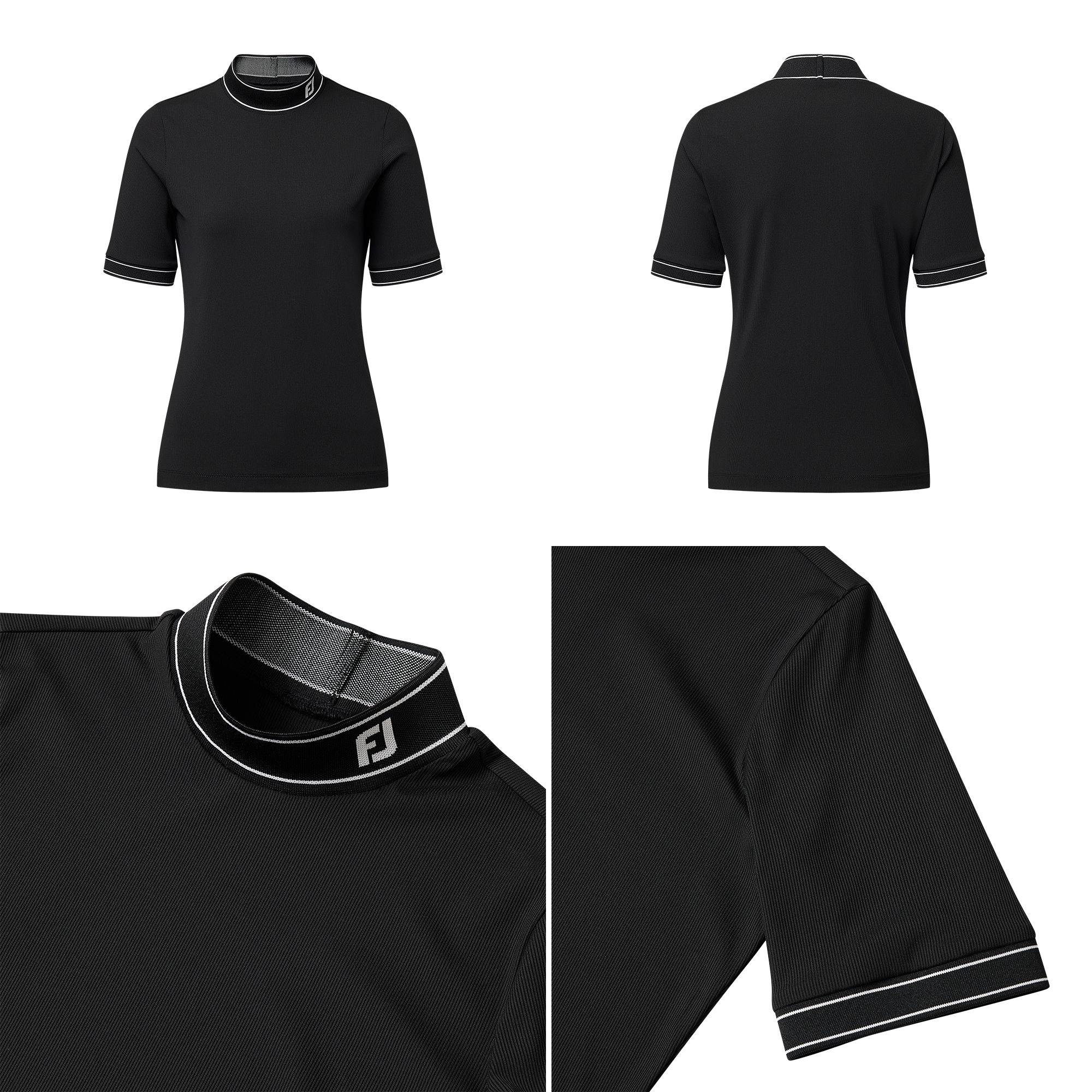 Short Sleeve High Neck Shirt Women