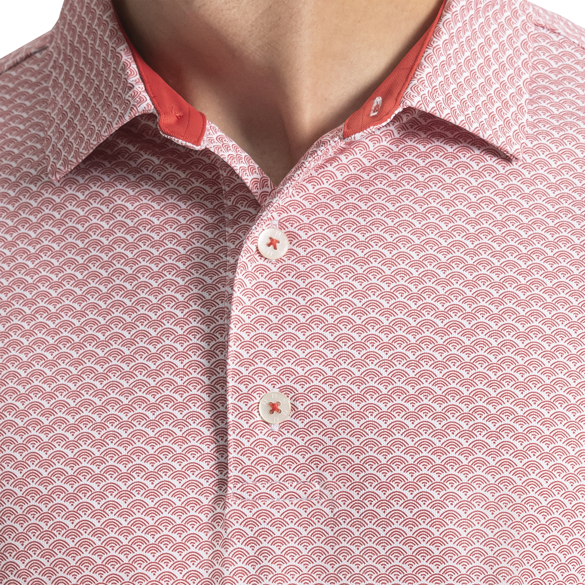 Scallop Geo Pique Self Collar