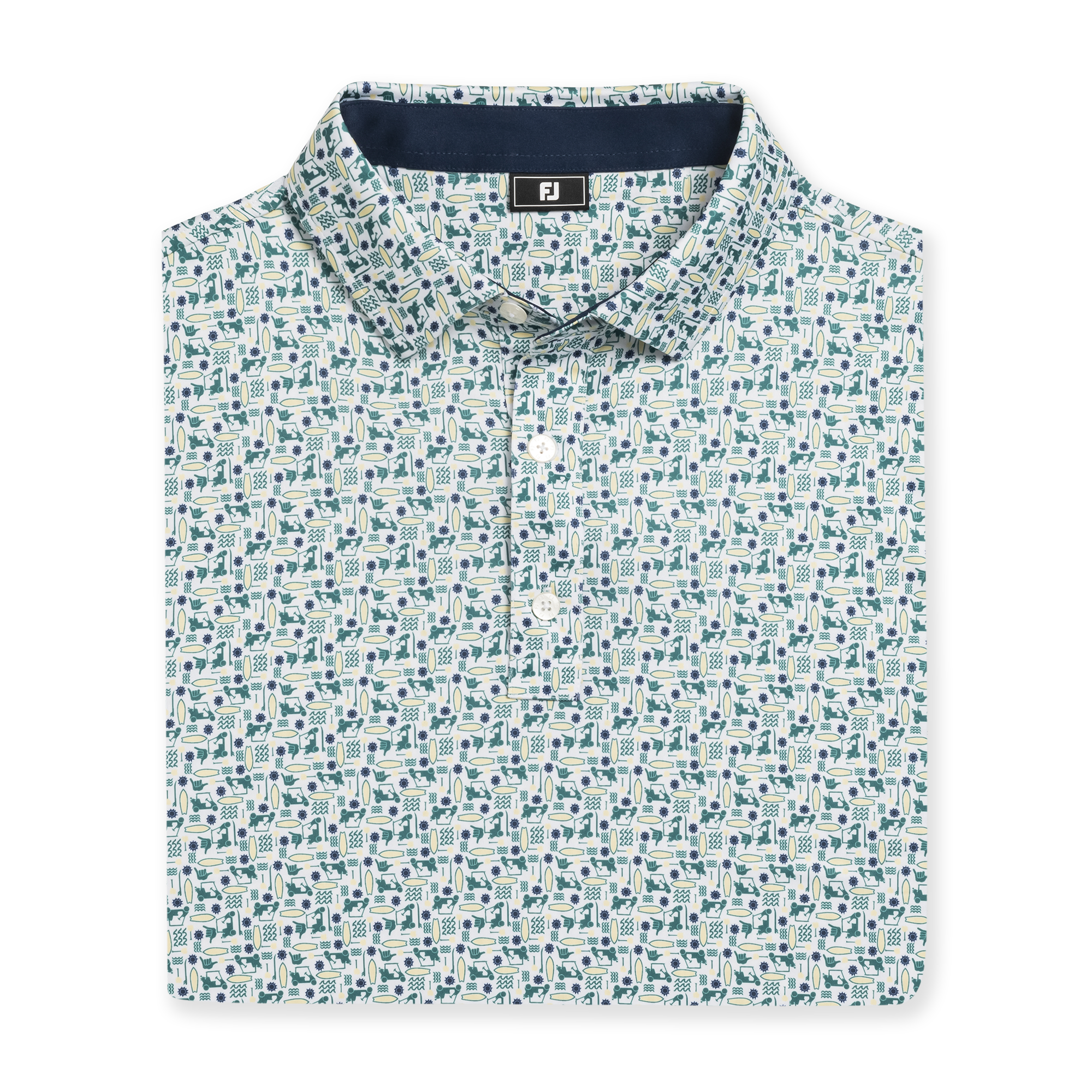 Surfs Up Print Lisle Self Collar