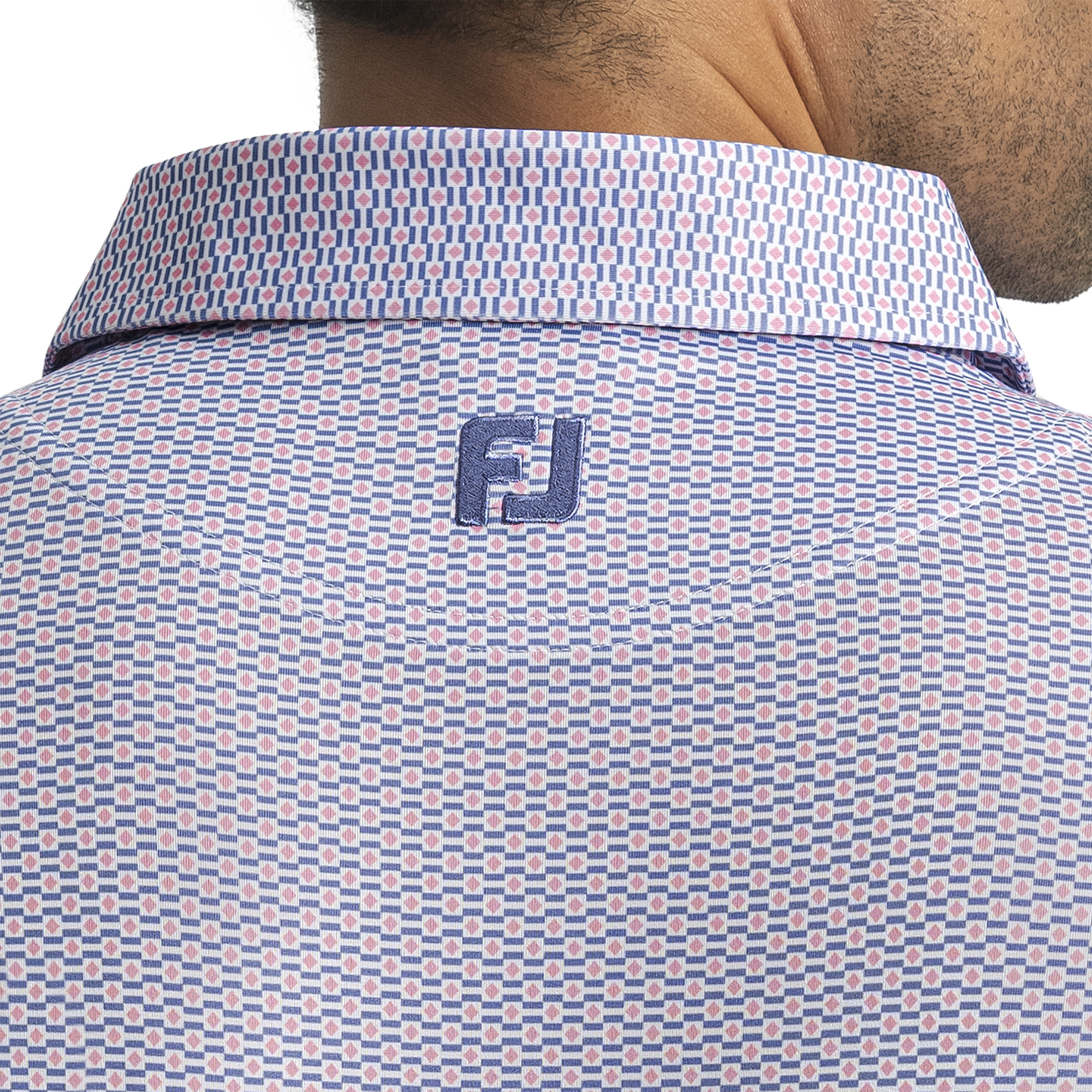 FJ Nautical Flag Print Lisle Self Collar