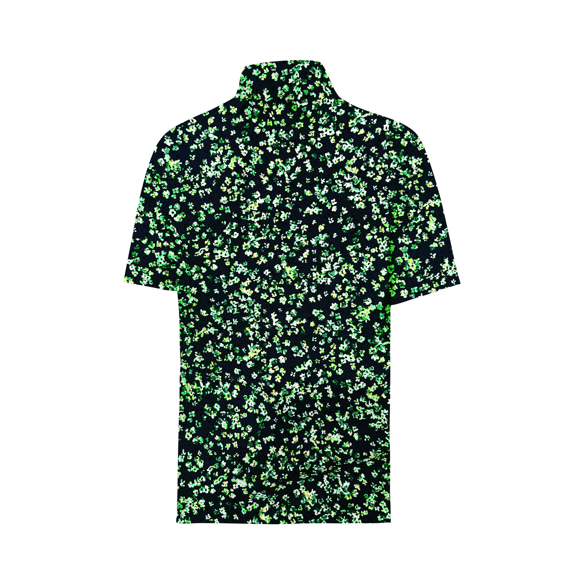 Watercolor Floral Print Pique Self Collar