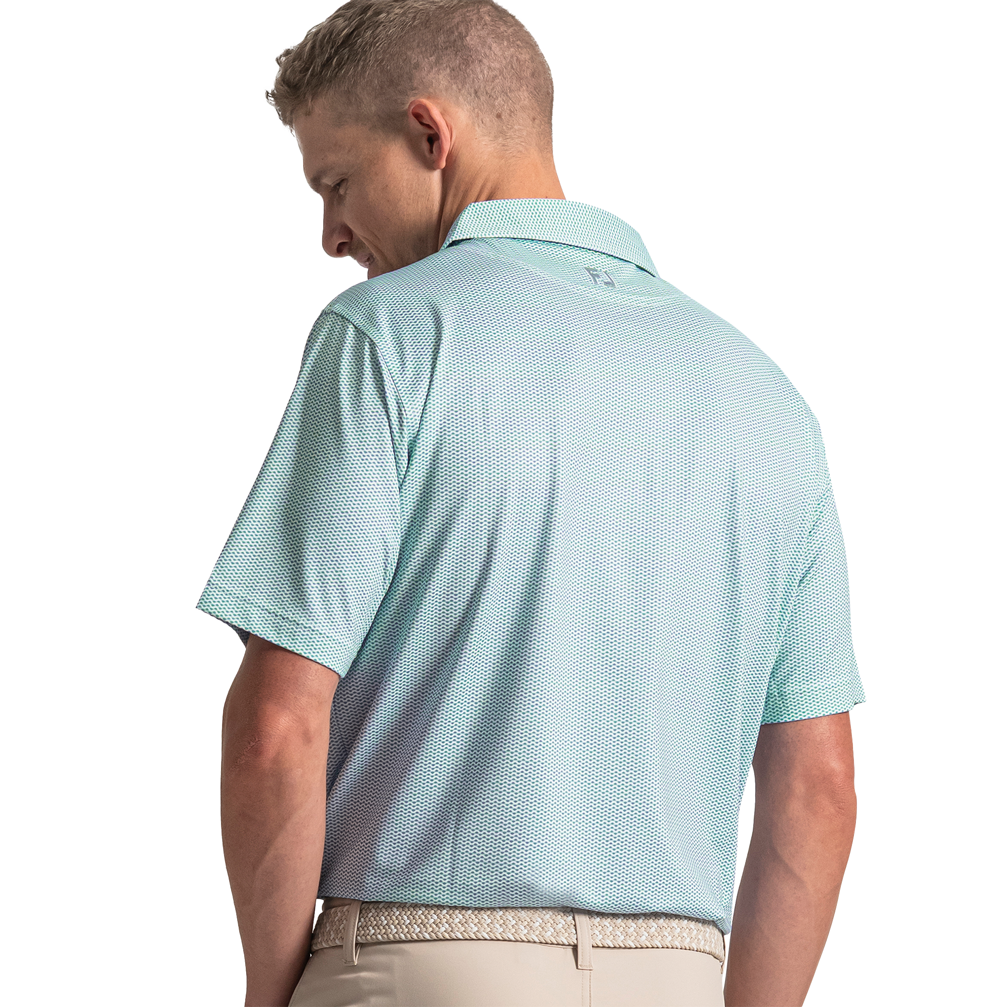 Wave Print Lisle Self Collar